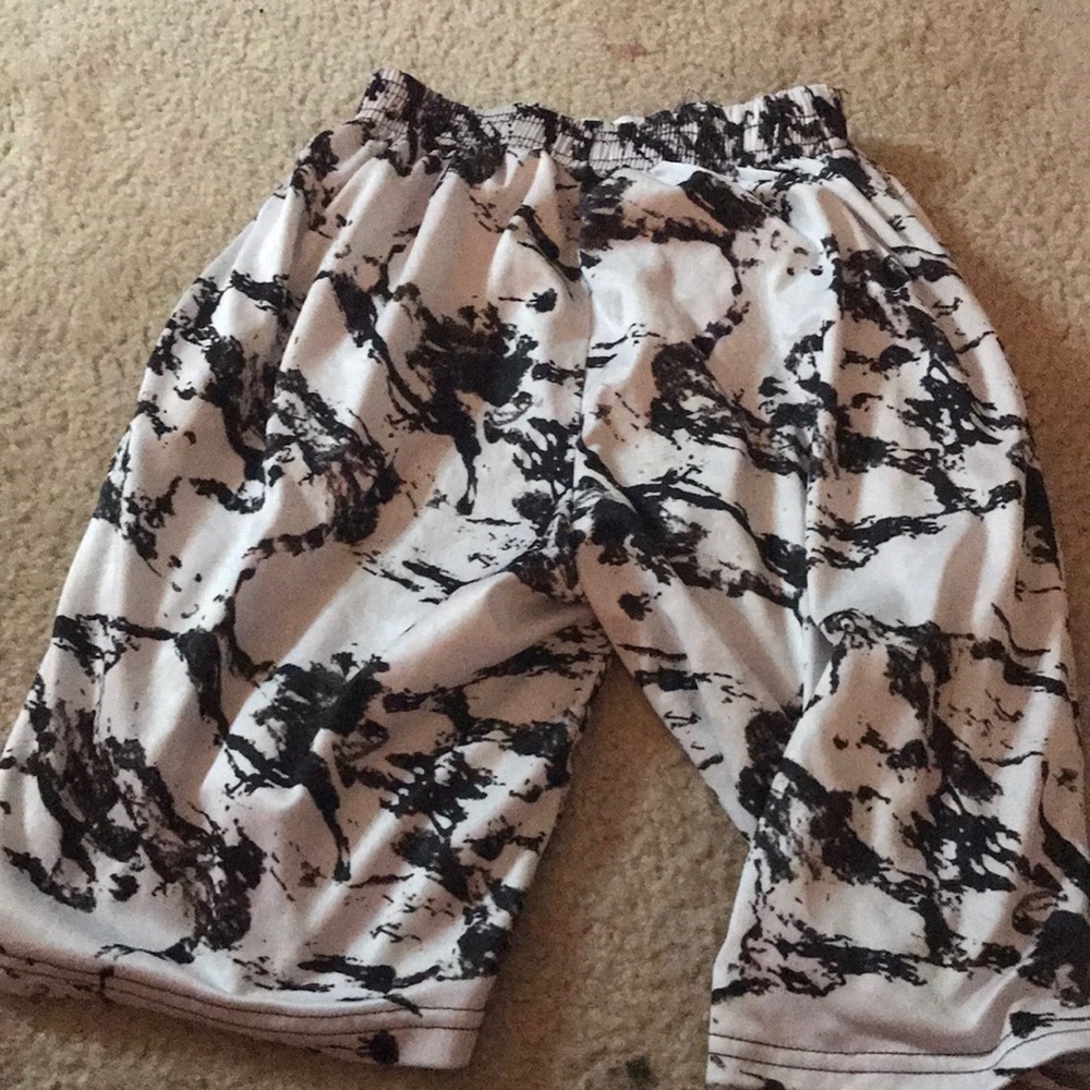 Marble White and Black BBALL Shorts 🖤.